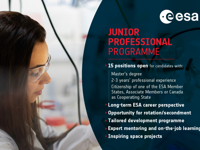 OPPORTUNITY: Launch Your Career with ESA’s Junior Professional Programme